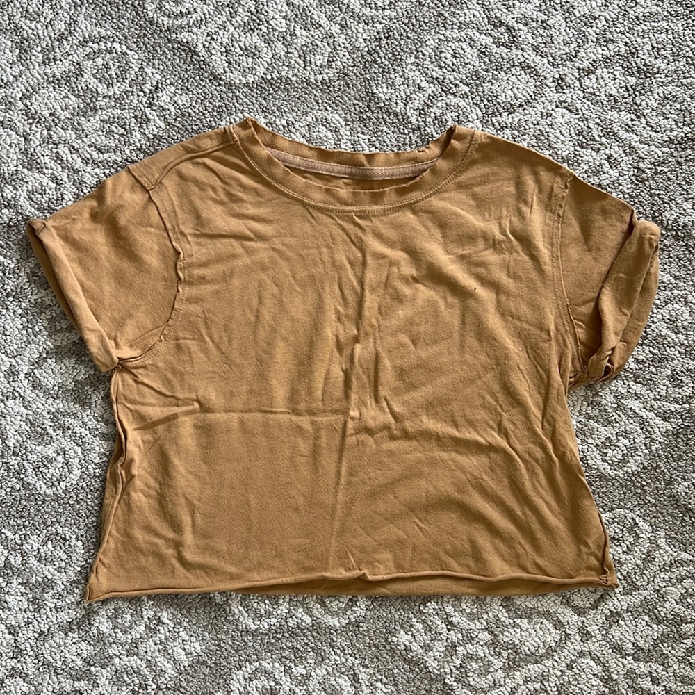 Brown cropped tee from Free People
